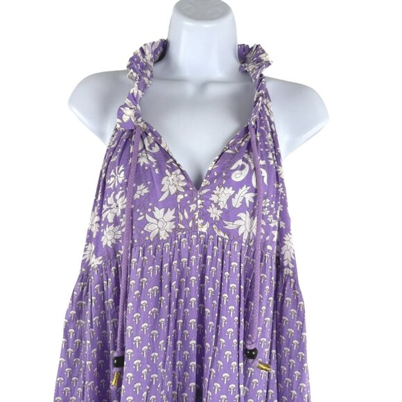 RO'S Garden Sofia Cover Up Tunic Dress Small Purple Floral Sleeveless DR-1684 - Picture 5 of 9